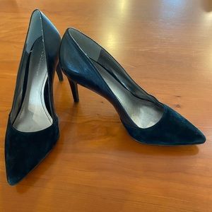 BCBG leather and suede black heels size 8.5